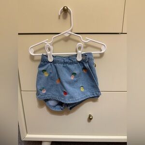 H&M Kids Blue Shorts with Fruit Embroidery